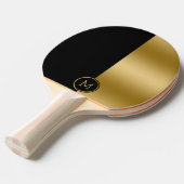 Geometrisches Design aus Schwarz und Gold, gespalt Tischtennis Schläger (Vorderseite)