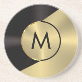 Geometrisches Design aus Schwarz und Gold Getränkeuntersetzer (Vorne)