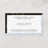 Geometrisches Design aus schwarzem und grauem Marm Visitenkarte (Rückseite)