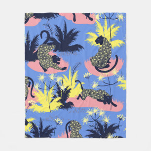 Geometrisches Design aus Tiger und Leopard Fleecedecke