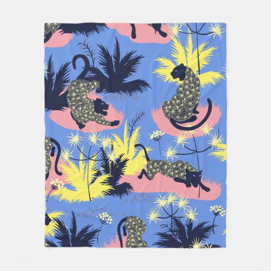 Geometrisches Design aus Tiger und Leopard Fleecedecke (Vorderseite)
