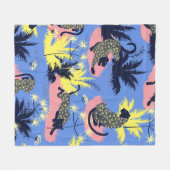 Geometrisches Design aus Tiger und Leopard Fleecedecke (Vorderseite (Horizontal))
