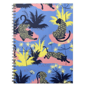 Geometrisches Design aus Tiger und Leopard Notizblock