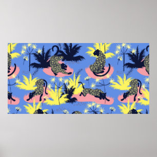 Geometrisches Design aus Tiger und Leopard Poster