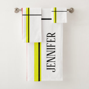 Geometrisches Design Badhandtuch Set