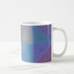 Geometrisches Design Blaue Lila Wasserfarbdreiecke Kaffeetasse