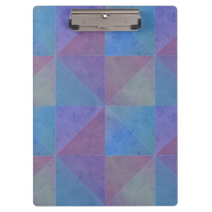 Geometrisches Design Blaue Lila Wasserfarbdreiecke Klemmbrett