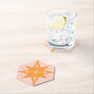 Geometrisches Design Boho für rosa und orangefarbe Untersetzer