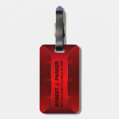 Geometrisches Design der Metallic Red Masculine Gepäckanhänger (Rückseite vertikal)