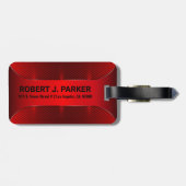 Geometrisches Design der Metallic Red Masculine Gepäckanhänger (Rückseite horizontal)