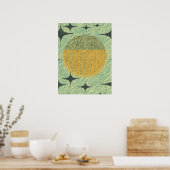 Geometrisches Design der Sternexplosion Mitte des  Poster (Küche)