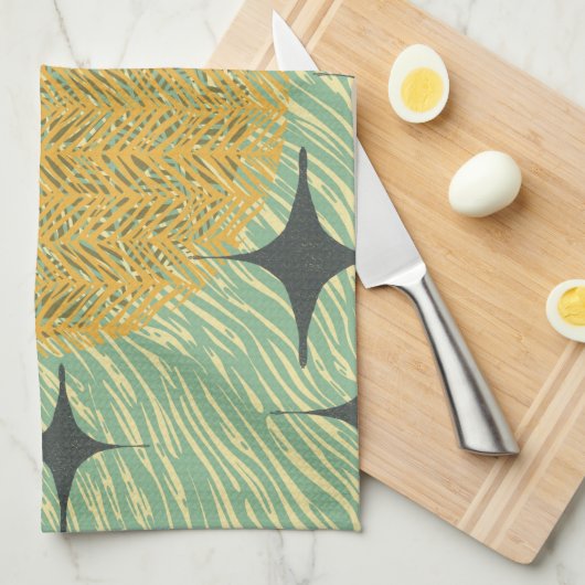 Geometrisches Design der Sternexplosion Mitte. Geschirrtuch (Viertel Falte)