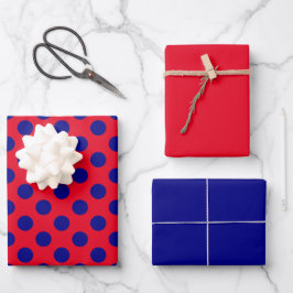 Geometrisches Design des roten blauen Kreises Geschenkpapier Set