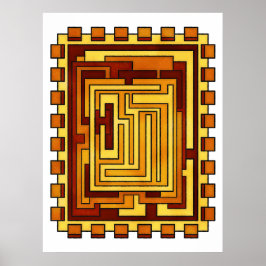 Geometrisches Design des Tone Maze Pattern Poster