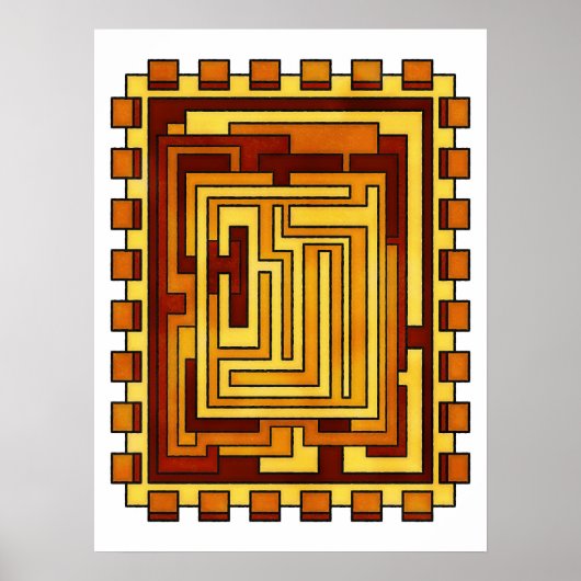 Geometrisches Design des Tone Maze Pattern Poster (Vorne)