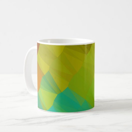 Geometrisches Design. Farbvoller Verlauf. Ge Kaffeetasse (Vorderseite Links)