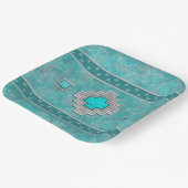 Geometrisches Design für den Südwestturquoise Pappteller (Gewinkelt)