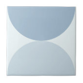 Geometrisches Design für einfache blaue Halbkreise Fliese (Vorderseite)