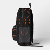 Geometrisches Design für Gaming in Grau und Orange Bedruckter Rucksack (Rechts)