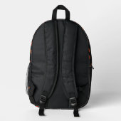 Geometrisches Design für Gaming in Grau und Orange Bedruckter Rucksack (Rückseite)