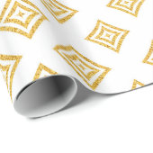 Geometrisches Design für Gold Glitzer Geschenkpapier (Rolleneckpunkt)