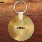 Geometrisches Design für Metallic Gold und Kupfer Schlüsselanhänger (Rückseite)