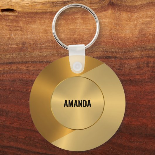 Geometrisches Design für Metallic Gold und Kupfer Schlüsselanhänger (Rückseite)