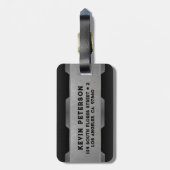 Geometrisches Design für Metallic-Graue Textur Gepäckanhänger (Rückseite vertikal)