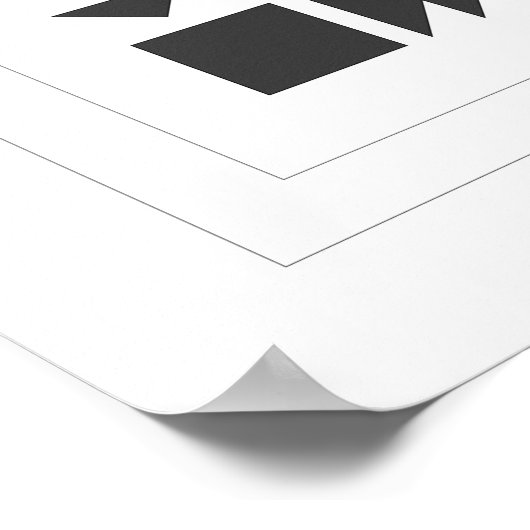 Geometrisches Design für Quilblöcke in Schwarz und Poster (Ecke)