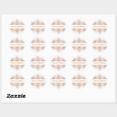 Geometrisches Design für Rose-Gold-Spitzen-Floral- Runder Aufkleber (Blatt)