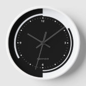 Geometrisches Design für Schwarzweißbilder Uhr (Vorderseite)