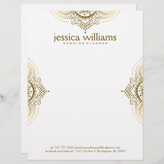 Geometrisches Design für Verzierte Spitzen aus Gol Briefkopf (Vorne/Hinten)