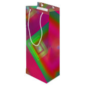Geometrisches Design Geschenktüte Für Weinflaschen (Rückseite Schrägansicht)