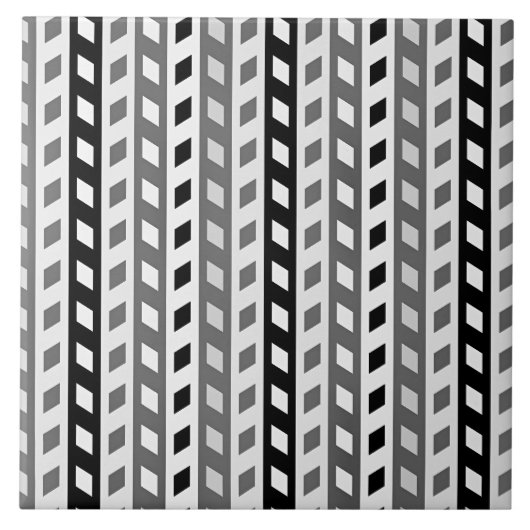 Geometrisches Design, grau, schwarz, weiß, Fliese (Vorderseite)