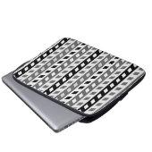 Geometrisches Design, grau, schwarz, weiß, Laptopschutzhülle (Vorne Knopf)