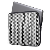 Geometrisches Design, grau, schwarz, weiß, Laptopschutzhülle (Vorderseite Links)