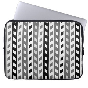 Geometrisches Design, grau, schwarz, weiß, Laptopschutzhülle