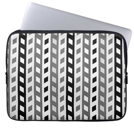 Geometrisches Design, grau, schwarz, weiß, Laptopschutzhülle (Vorderseite)