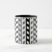 Geometrisches Design, grau, schwarz, weiß, Tasse (Zentrum)