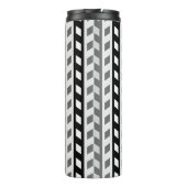 Geometrisches Design, grau, schwarz, weiß, Thermosbecher (Rückseite)
