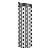Geometrisches Design, grau, schwarz, weiß, Thermosbecher (Nach rechts gedreht)