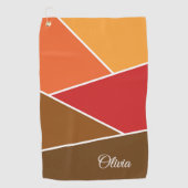 Geometrisches Design im Retrostil Golfhandtuch (Vorderseite)