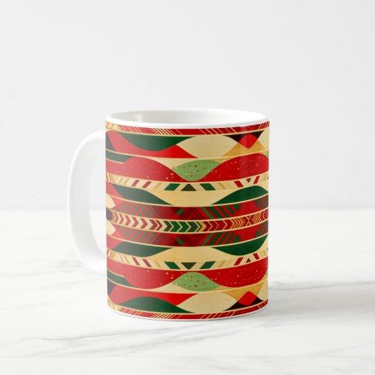 Geometrisches Design in Wüstenfarben Kaffeetasse (Vorderseite Links)