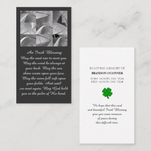 Geometrisches Design Irish Blessing Weiß Grau Visitenkarte