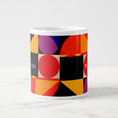 Geometrisches Design, Lila Farbe rot, Name, Vs2 Jumbo-Tasse (Vorderseite)