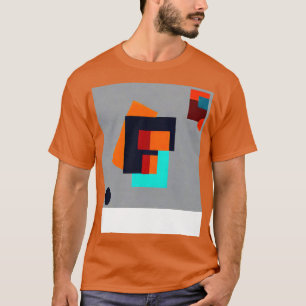 Geometrisches Design mit Blau und Orange T-Shirt