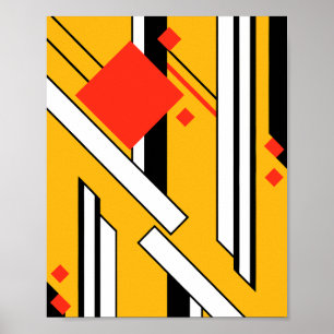 Geometrisches Design mit fetten Linien und roten D Poster