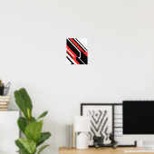 Geometrisches Design mit hohem Farbkontrast Poster (Heimbüro)