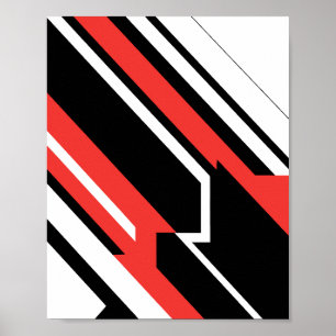Geometrisches Design mit hohem Farbkontrast Poster