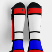 Geometrisches Design Mondrian Inspiriert Moderne K Socken (Oben)